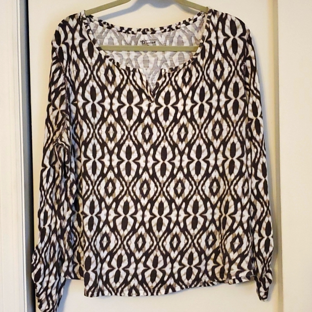 New Directions Brown Cotton Long Sleeve   XL